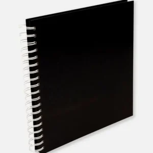 Vierkant Spiraalfotoalbum Zwart - 25x25 cm (80 Zwarte zijden / 40 bladen) Prix Cassé