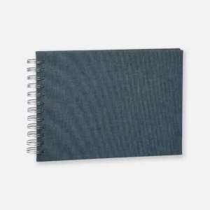 Base Line Canvas Wire-O Blauw 23x17 cm (40 Witte zijden / 20 Bladen) Livraison Express