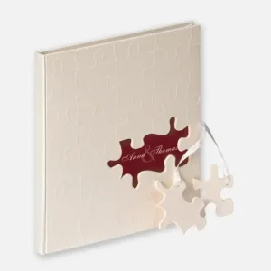 Puzzle Gastenboek - 23x25 cm (144 Witte zijden / 72 bladen) Populaire