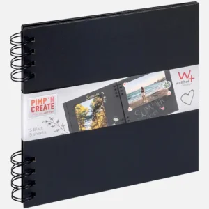 PAC Spiraalalbum Zwart - 18x18 cm (30 Zwarte zijden / 15 bladen) Acheter En Ligne