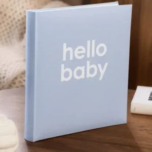 Vente Directe Babyalbum Hello Baby Blauw - 29x32 cm (60 Witte pagina’s / 30 bladen)