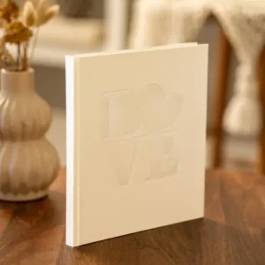 White Love Gastenboek - 23x25 cm (176 Witte zijden / 88 bladen) Meilleur Prix