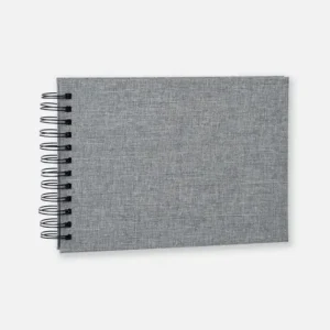 Meilleure Vente Base Line Canvas Wire-O Grijs 23x17 cm (40 Zwarte zijden / 20 Bladen)