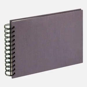 Acheter En Ligne Cloth Spiraalalbum Grijs - 19,5x15 cm (40 Zwarte zijden / 20 bladen)