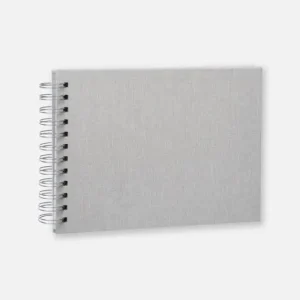 Offre Spéciale Base Line Canvas Wire-O Beige 23x17 cm (40 Witte zijden / 20 Bladen)