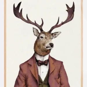 A deer With Human Attirea wearing Poster (21x29.7 cm (A4)) Retour Gratuit