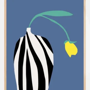 Tulip In Zebra Striped Vase Poster (21x29.7 cm (A4)) Prix Cassé