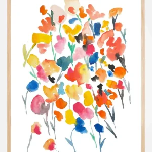 Authentique Flowers in Watercolor Poster (21x29.7 cm (A4))