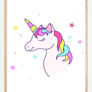 Unicorn White Poster (21x29,7 cm (A4)) Produit De Marque