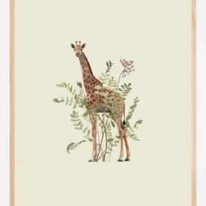 Top Vente Floral giraffe Poster (21x29.7 cm (A4))
