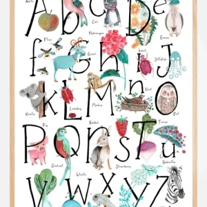 Authentique ABC illustration Poster (21x29.7 cm (A4))