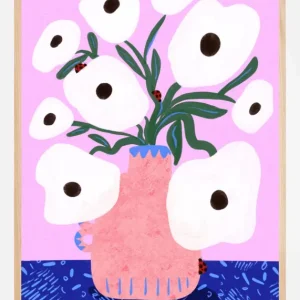 Acheter Direct White Poppies and Ladybirds Floral Poster (21x29.7 cm (A4))