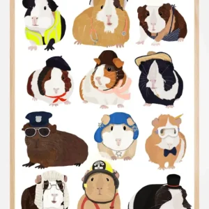 Authentique Guinea Pig Working Hr Poster (21x29.7 cm (A4))