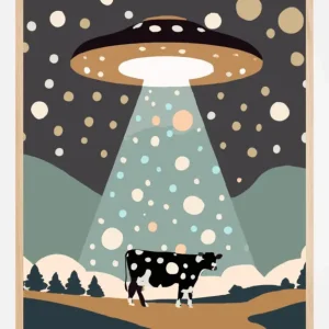 UFO a cow Poster (21x29.7 cm (A4)) Vente Directe