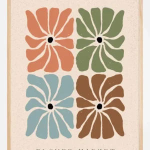 Abstract Art Flowers Poster (21x29.7 cm (A4)) Promotion Saisonnière