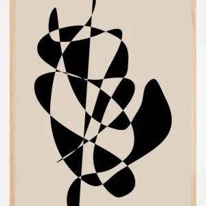 Abstract Black Shapes Artwork Poster (21x29.7 cm (A4)) Solde