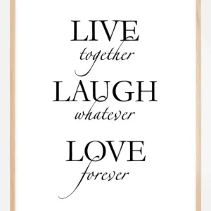 Vente Directe Live, laugh, love - Black Poster (30x40 cm)