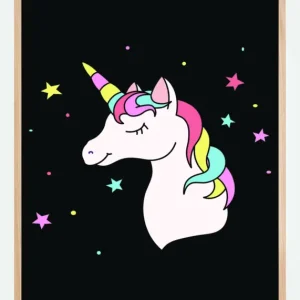 Affaire À Saisir Unicorn Black Poster (21x29,7 cm (A4))