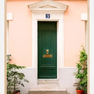 Authentique Green Paris Door Poster (21x29.7 cm (A4))