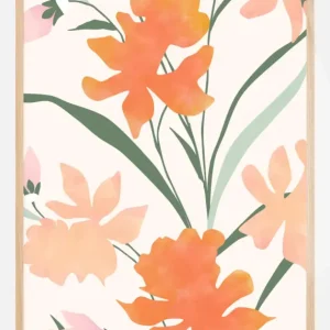 Top Vente Orange Flowers Poster (21x29.7 cm (A4))