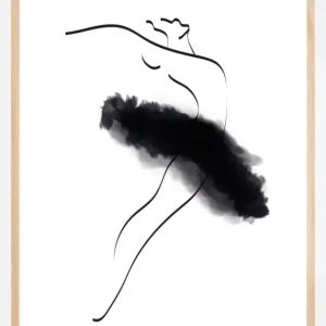 Ballerina Thin Lines Poster (21x29,7 cm (A4)) Réduction