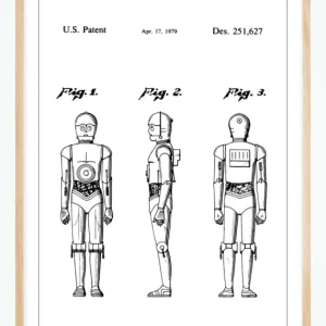 Acheter En Ligne Patenttekening - Star Wars - C-3PO Poster (21x29,7 cm (A4))