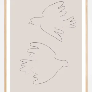 Two Doves Poster (21x29.7 cm (A4)) Solde