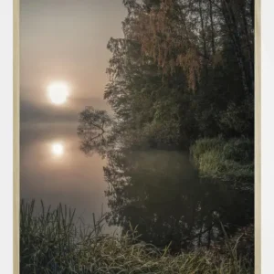 Authentique Foggy Fall Lake Poster (21x29.7 cm (A4))