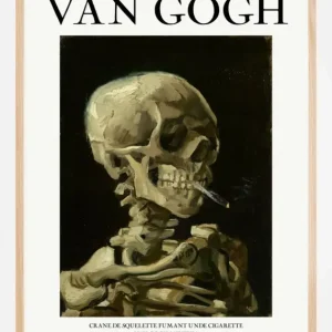 VAN GOGH - Head of a skeleton with a burning cigarette Poster (21x29.7 cm (A4)) Bon Plan