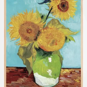 Vase With Three Sunflowers Poster (21x29.7 cm (A4)) Haute Qualité