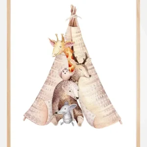 Animal sleepover Poster (21x29.7 cm (A4)) Usine Directe