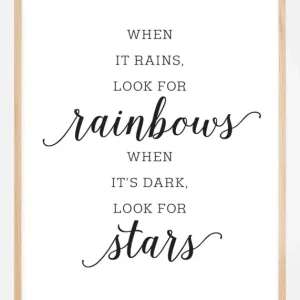 When it rains, look for rainbows Poster (21x29,7 cm (A4)) Nouvel Arrivage