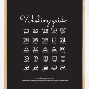 Authentique Washing guide - Black Poster (21x29,7 cm (A4))