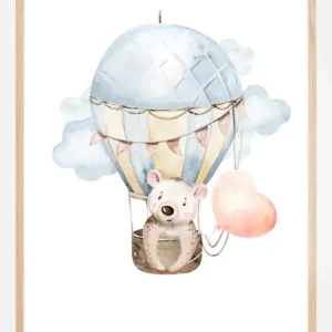 Achetez Aujourd’hui Bear hot air balloon Poster (21x29.7 cm (A4))