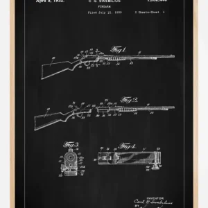 Achetez Aujourd’hui Patenttekening - Geweer I - Zwart Poster (21x29,7 cm (A4))