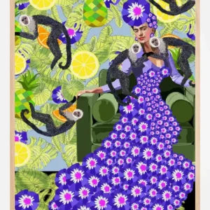 Vente Directe Frida in the Garden Poster (21x29.7 cm (A4))