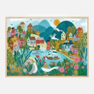 Usine Directe Coastal Village Poster (21x29.7 cm (A4))
