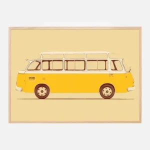 Yellow Van Poster (21x29.7 cm (A4)) Satisfait Ou Remboursé