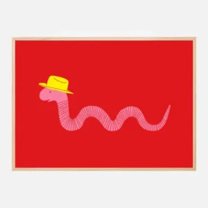 Wiggly Western Worm Poster (21x29.7 cm (A4)) Solde
