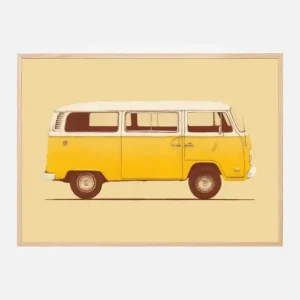 Yellow Van Poster (21x29.7 cm (A4)) Satisfait Ou Remboursé