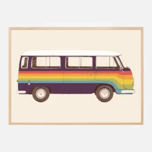 Van Rainbow Poster (21x29.7 cm (A4)) Populaire