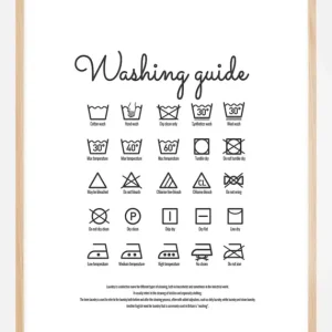 Washing guide white Poster (21x29,7 cm (A4)) Expédié Aujourd’hui