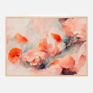 Wild Coral Flowers Poster (21x29.7 cm (A4)) Populaire