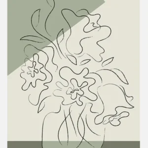 Flower Green Canvasprint (30x40 cm) Dernier Modèle