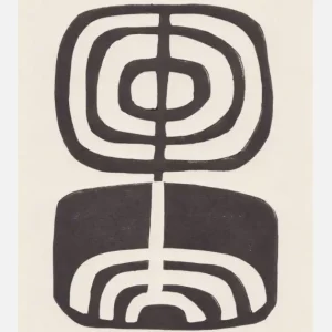 Modern Plant / Lino Print Canvasprint (30x40 cm) Prix Choc