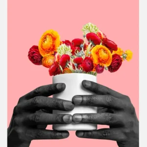 A Cup Of Flowers Canvasprint (30x40 cm) Réduction