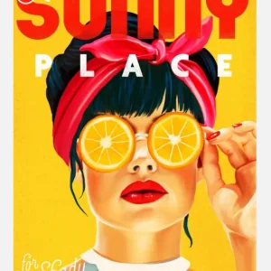 Achat Immédiat A Sunny Place For Shady Ladies Orange Pinup Art Canvasprint (30x40 cm)