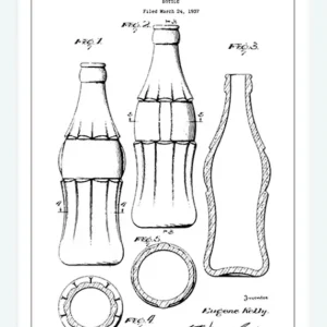Affaire À Saisir Patent Drawing - Coca Cola-bottle Canvasprint (30x40 cm)
