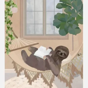 Acheter Direct Lazy Sloth In Hammock Canvasprint (30x40 cm)
