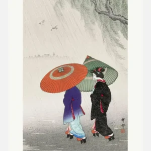Two Women In The Rain Canvasprint (30x40 cm) Expédition Rapide